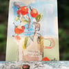 Small autumnal mixed media painting 