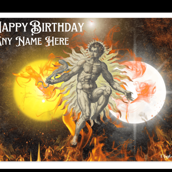 Birthday Card Personalisable Seeded Card Option Wiccan Fantasy