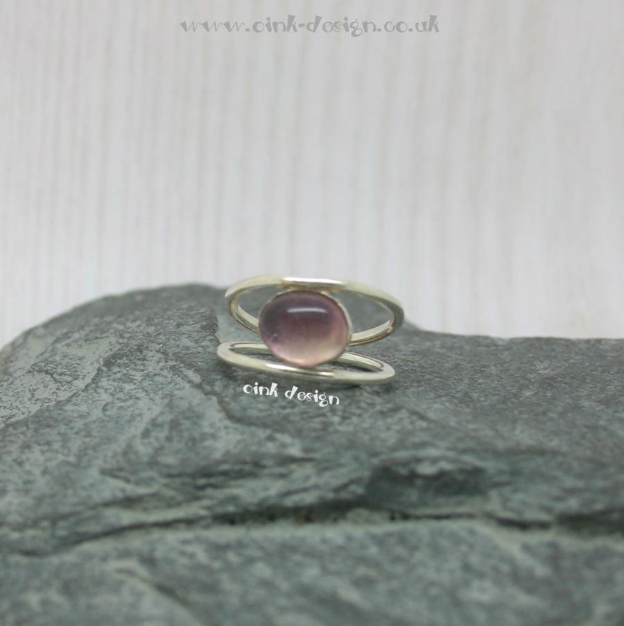 Sterling silver ring size L with an Amethyst
