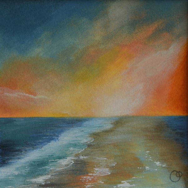 Californian Sunset Acrylic Seascape Painting