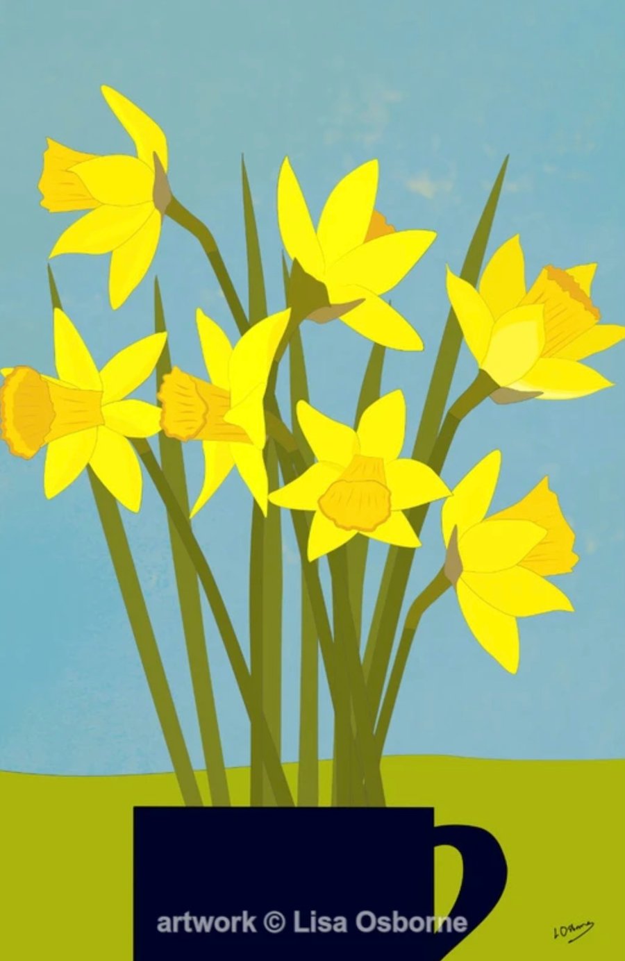 Daffodils - signed print from digital illustrations