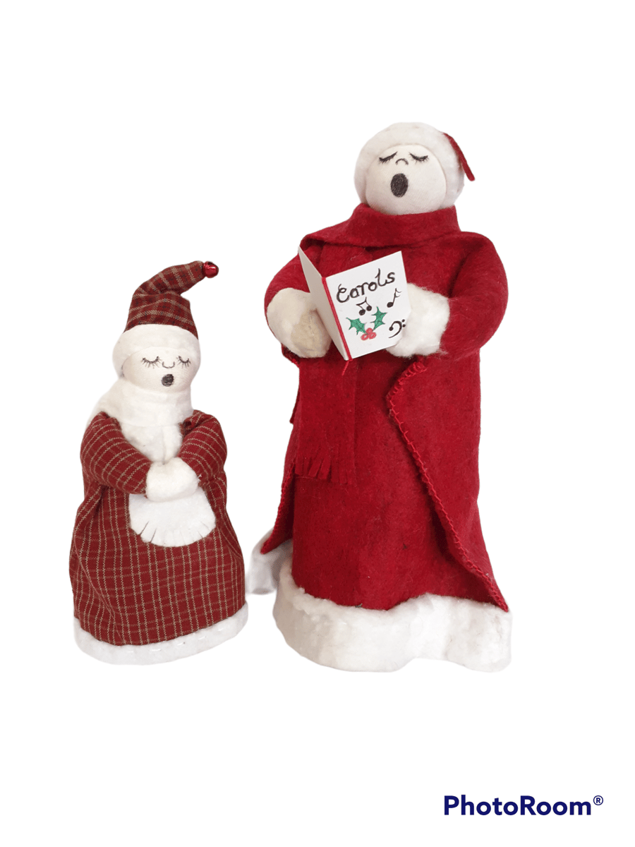 CHRISTMAS CAROL SINGERS BED SPRING ORNAMENT   MADE TO ORDER