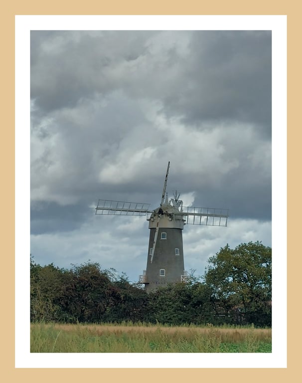 Bircham Windmill Photo Greeting Card A5