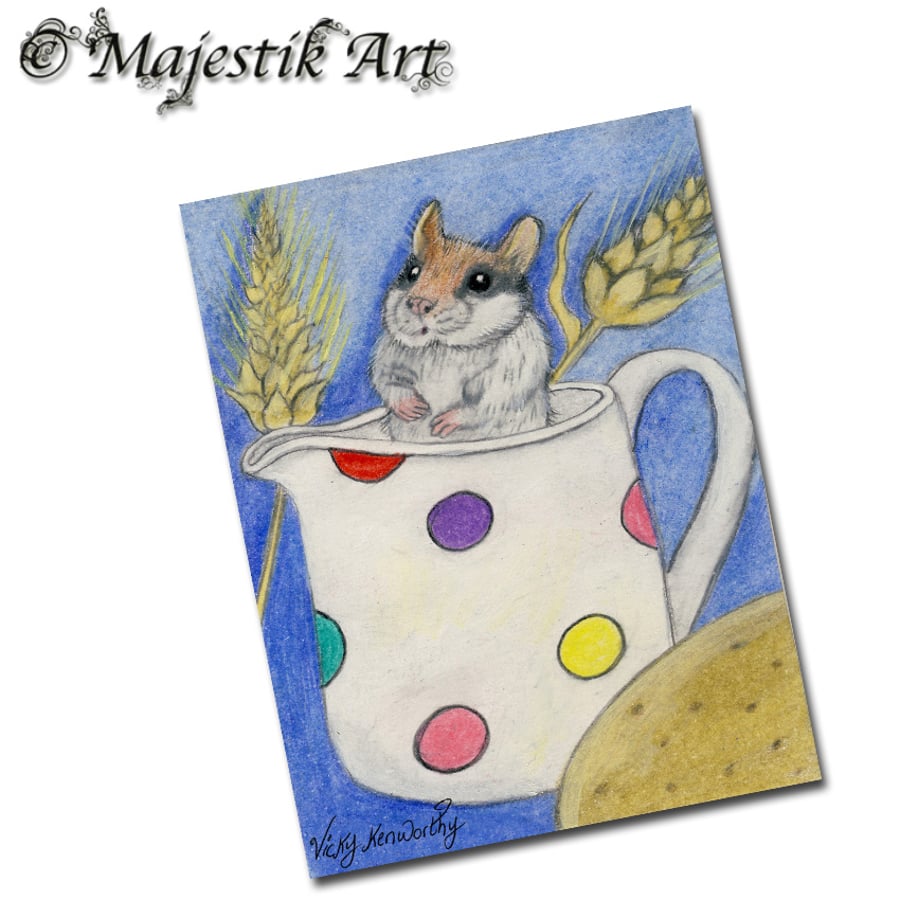 Archival ACEO Mouse 'Dormouse' By V Kenworthy