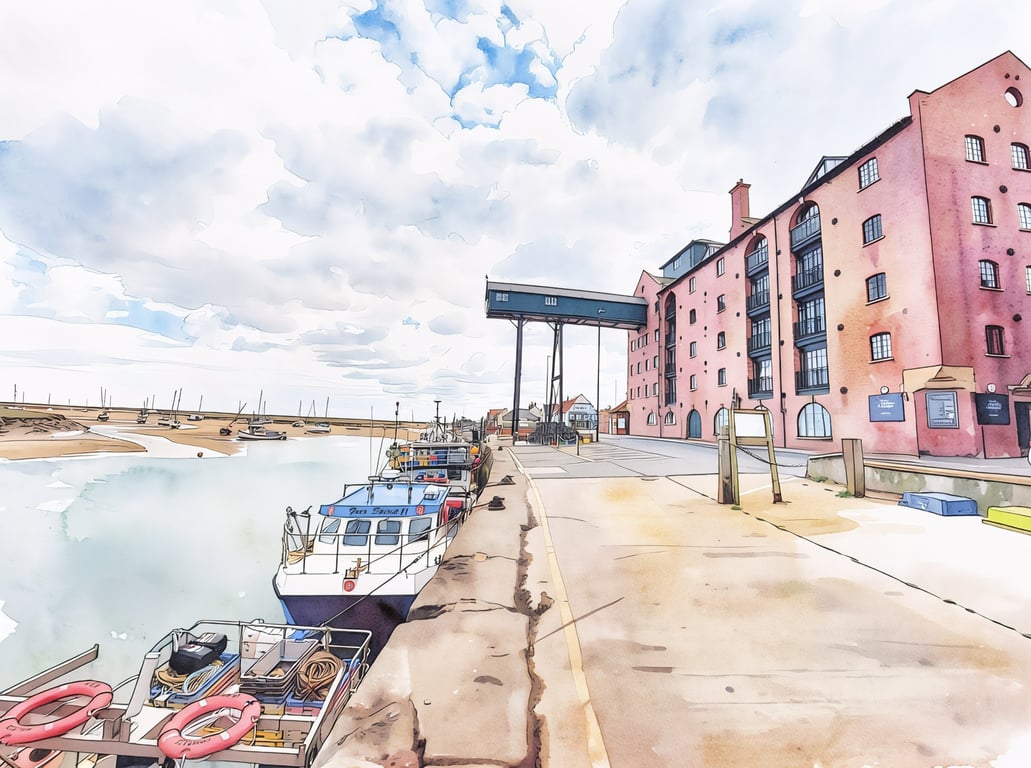 Wells-Next-The-Sea Greeting Card A5 Harbour View 