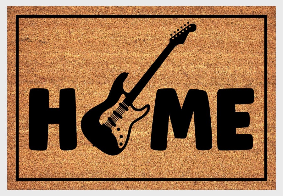 Electric Guitar Home Door Mat - Electric Guitar Welcome Mat - 3 Sizes