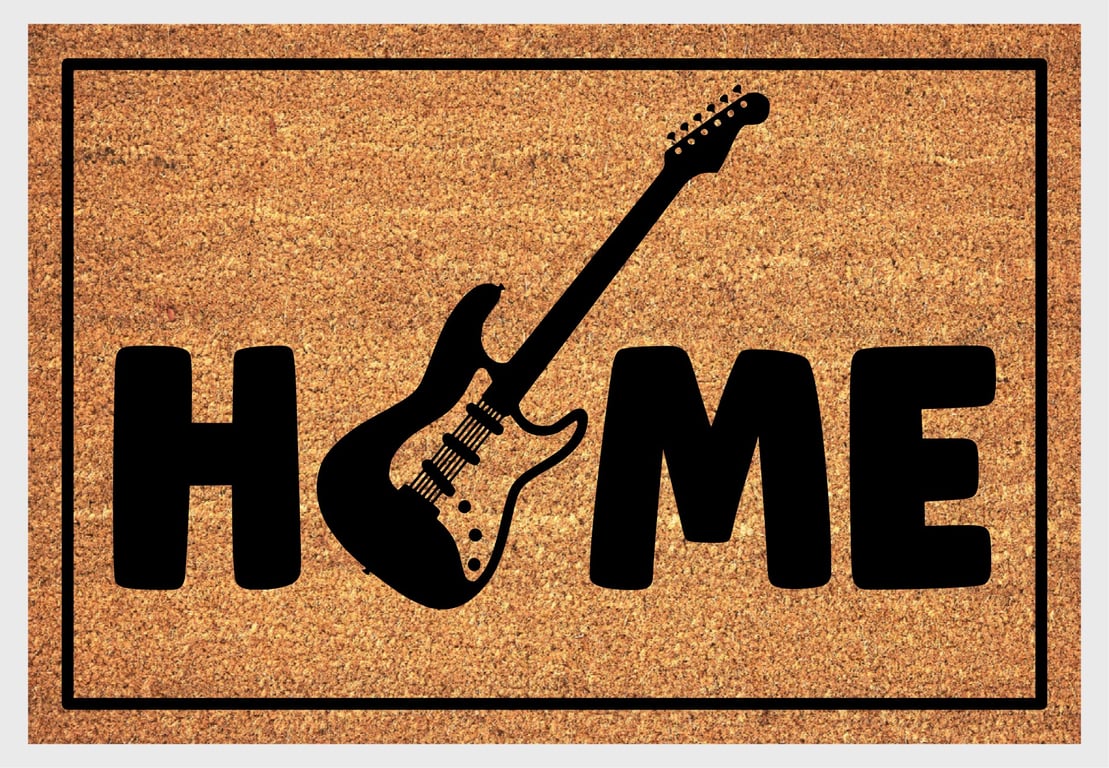 Electric Guitar Home Door Mat - Electric Guitar Welcome Mat - 3 Sizes