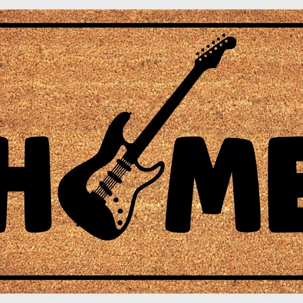 Electric Guitar Home Door Mat - Electric Guitar Welcome Mat - 3 Sizes