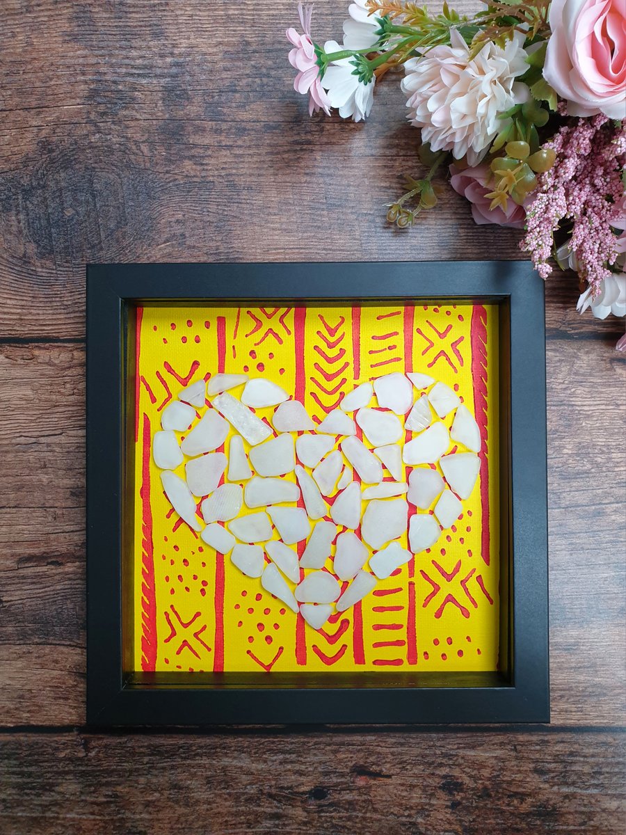 Seaglass Framed Heart
