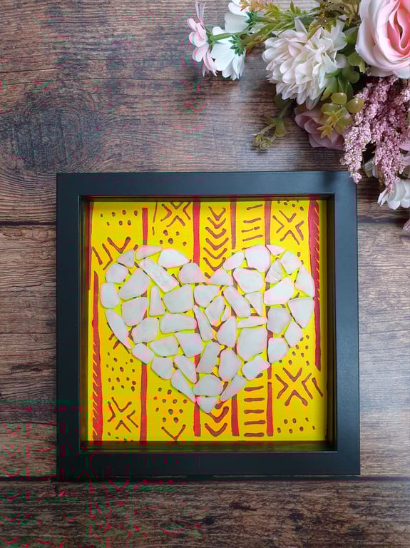 Seaglass Framed Heart
