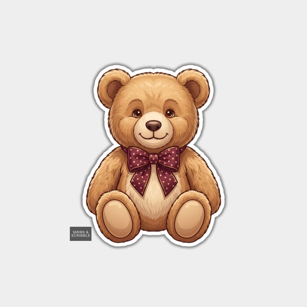 Funny Vinyl Die Cut Sticker For Adults - Cute Teddy Bear