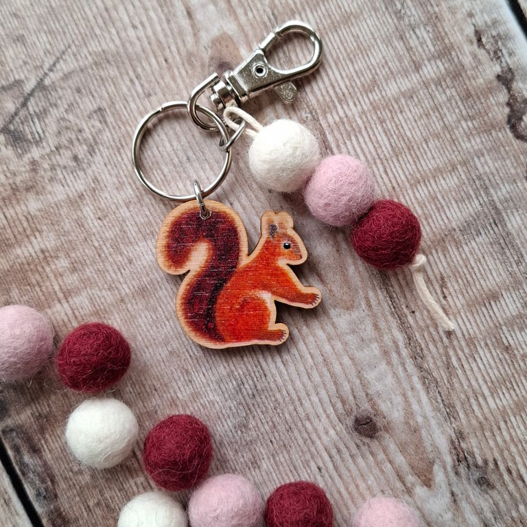 Red Squirrel Bag Charm