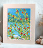 Scottish coast - landscape - painting - red wildflowers - letterbox gift - Image 3