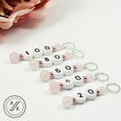 Stitch Markers - Rose Quartz Numbered Cast On Counting For Knitting 20 - 100 - s