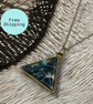 Chrysocolla Brass plated Triangle Worry Stone Necklace - Free Postage - Image 1
