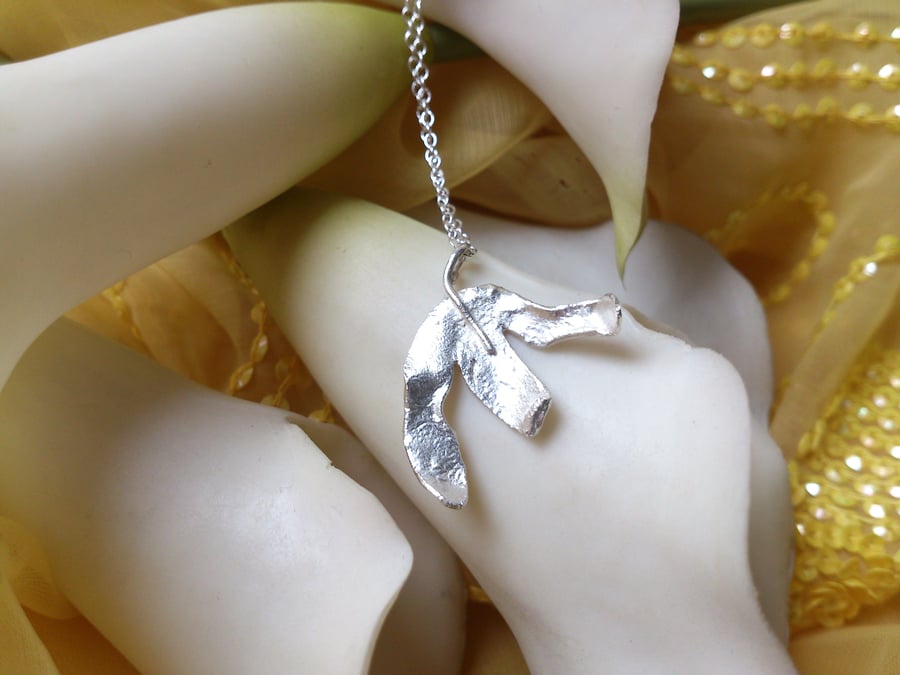 3 Leaf sterling silver necklace