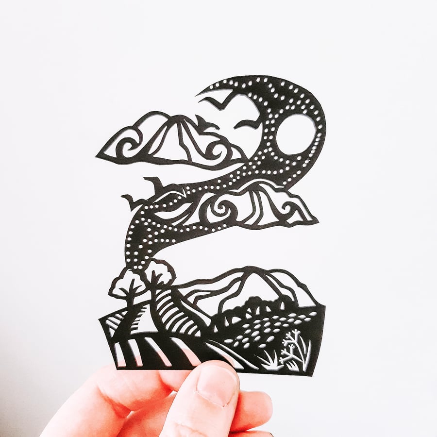 “Windy Walk” original papercut