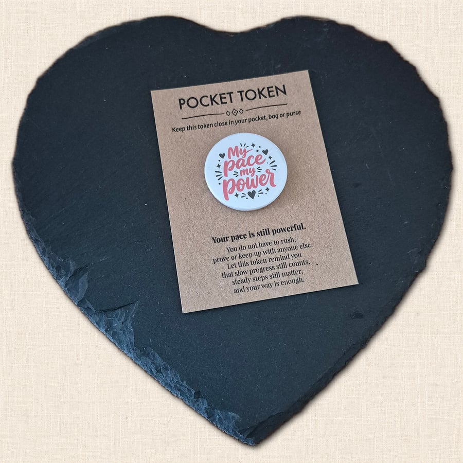 My Pace My Power Pocket Token - Little Reminder to Trust Your Pace