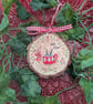 Hot chocolate hand-painted log slice Christmas decoration  - Image 4