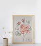 Pale Pink Vintage Rose Watercolour – Limited Edition A4 Print - Image 5