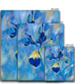 Blue Iris Canvas Print, Modern Floral Wall Art - Image 4
