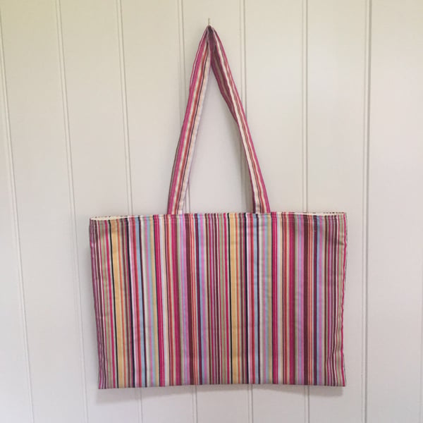 Stripey Tote Bag, Beach Bag, Eco-friendly Bag, Holiday Bag