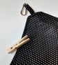 Black and white polkadot clip on peg bag, free uk delivery.   - Image 3
