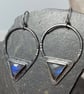 Oxidised silver and labradorite tribal triangle earrings - Image 8