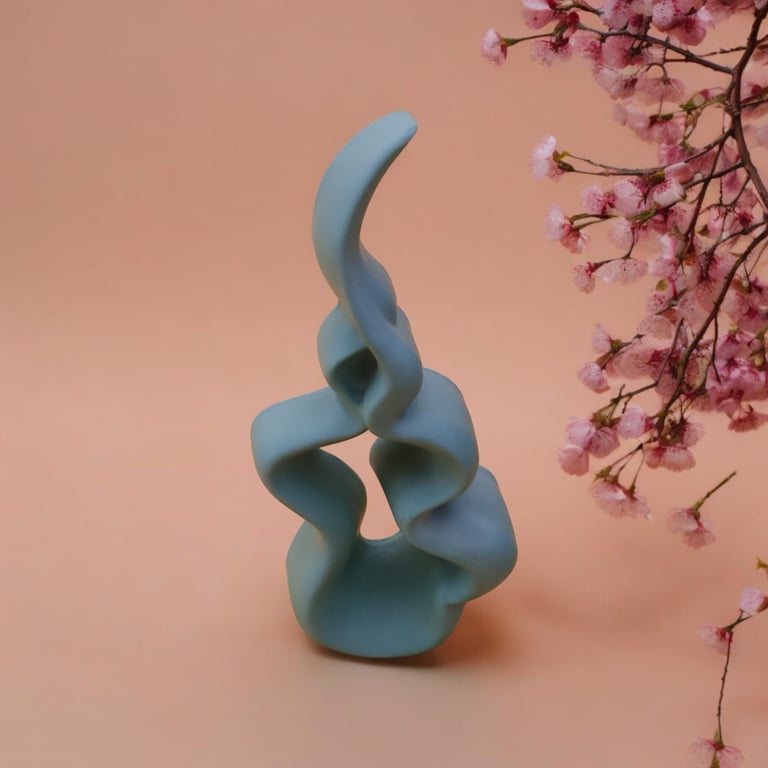 Abstract Flame Ornament - Jesmonite Ornament, Green.