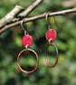  Red Copper Hoop Dangle Earrings - Image 7
