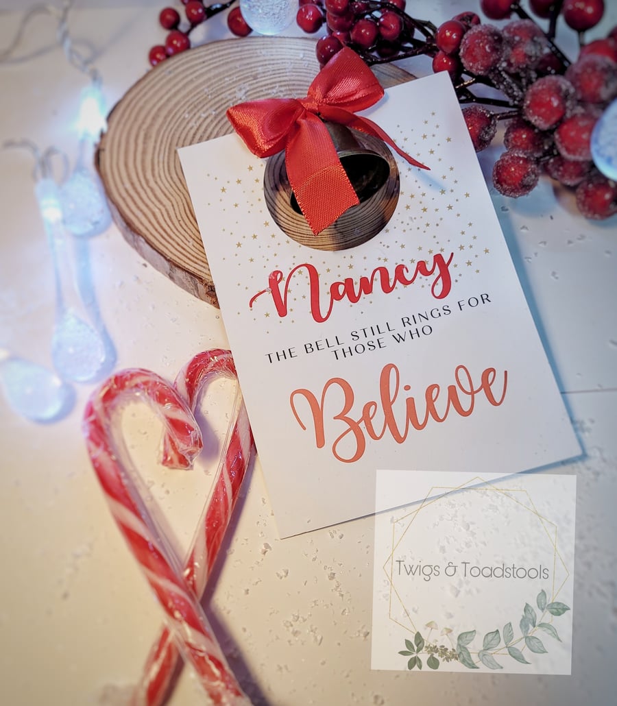 Personalised believe bell,polar express 
