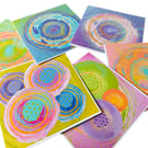 Set of 6 colourful Art Cards 