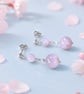Kunzite Sterling Silver Drop Earrings, Lilac Gemstone Studs Gift Boxed - Image 3