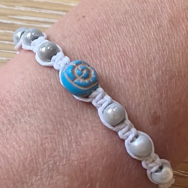 Braided Bracelet with Miracle Beads, Sparkling Beaded Jewellery (STK-0004)