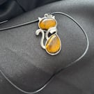 Handmade cat pendant 