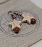 Cream howlite star and goldstone bead earrings with copper ear wires - Image 7