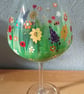 Hand Painted Floral Gin Glass - Image 3