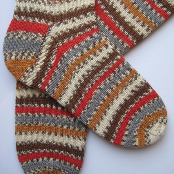 hand knit mens wool socks size 9-11