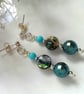 Abalone Shell, Howlite & Shell Pearls Stud Earrings  Silver Plate - Image 3
