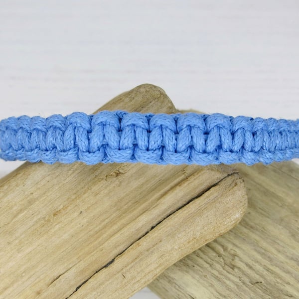 Macrame Cotton Cord Friendship Bracelet - Sky Blue