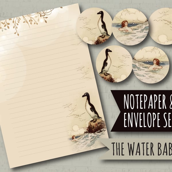 Letter Writing Paper The Water Babies (set 2), with envelope seals