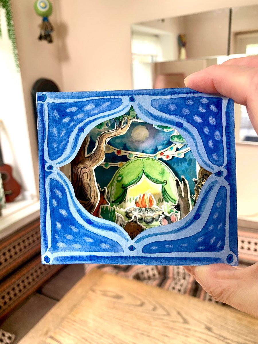 Camping in the Forest ‘Happy Place’ Tunnel Book - 3D illustrated pop up book