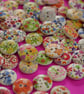15mm Wooden Floral Buttons Random Mix 10pk Flowers (SF10) - Image 2