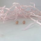 Pastel Pink Opal sterling silver stud earrings