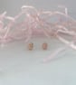 Pastel Pink Opal sterling silver stud earrings