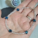 Dainty star anklet, hematite jewellery, hematite anklet,gemstone anklet
