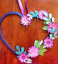 Heart Shaped Flower Wreath in Pink and Burgundy. Gorgeous for Valentines Day !
