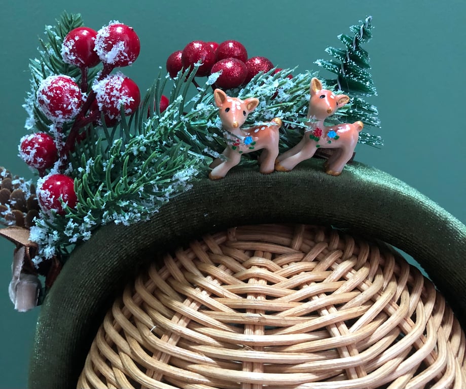 Vintage style Christmas woodland headband 