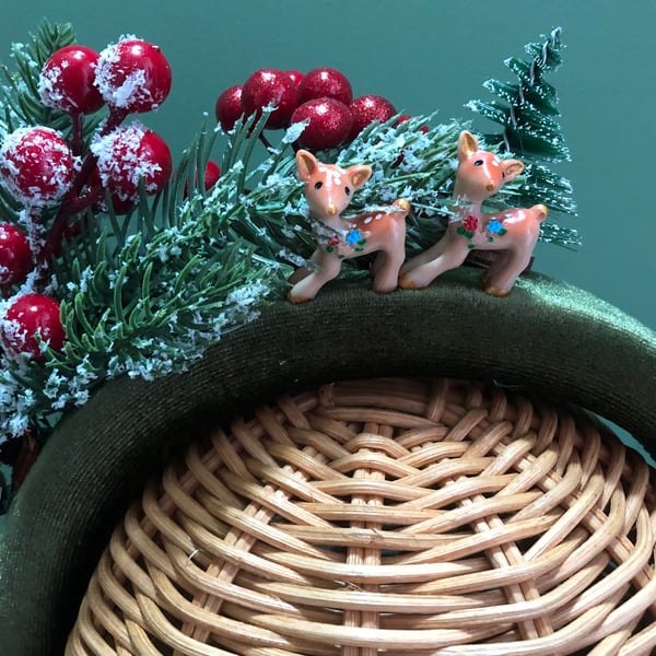 Vintage style Christmas woodland headband 