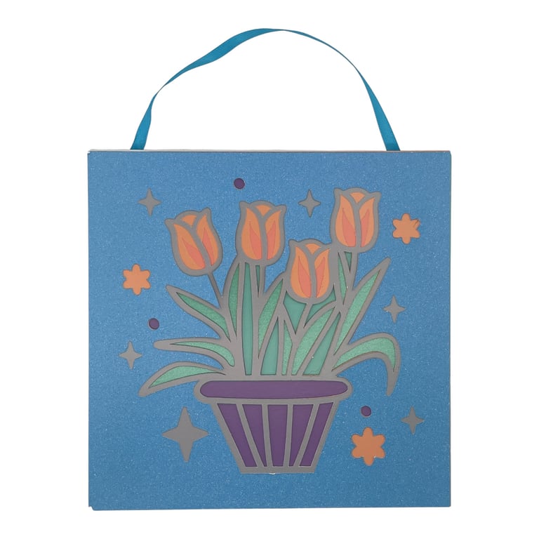 Tulip Flower Pot Hanging Wall Art